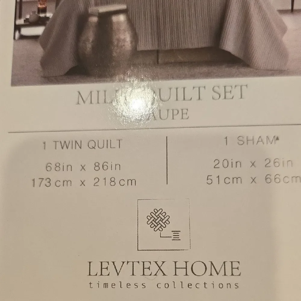 Levtex Home Taupe Waffle Quilt Set